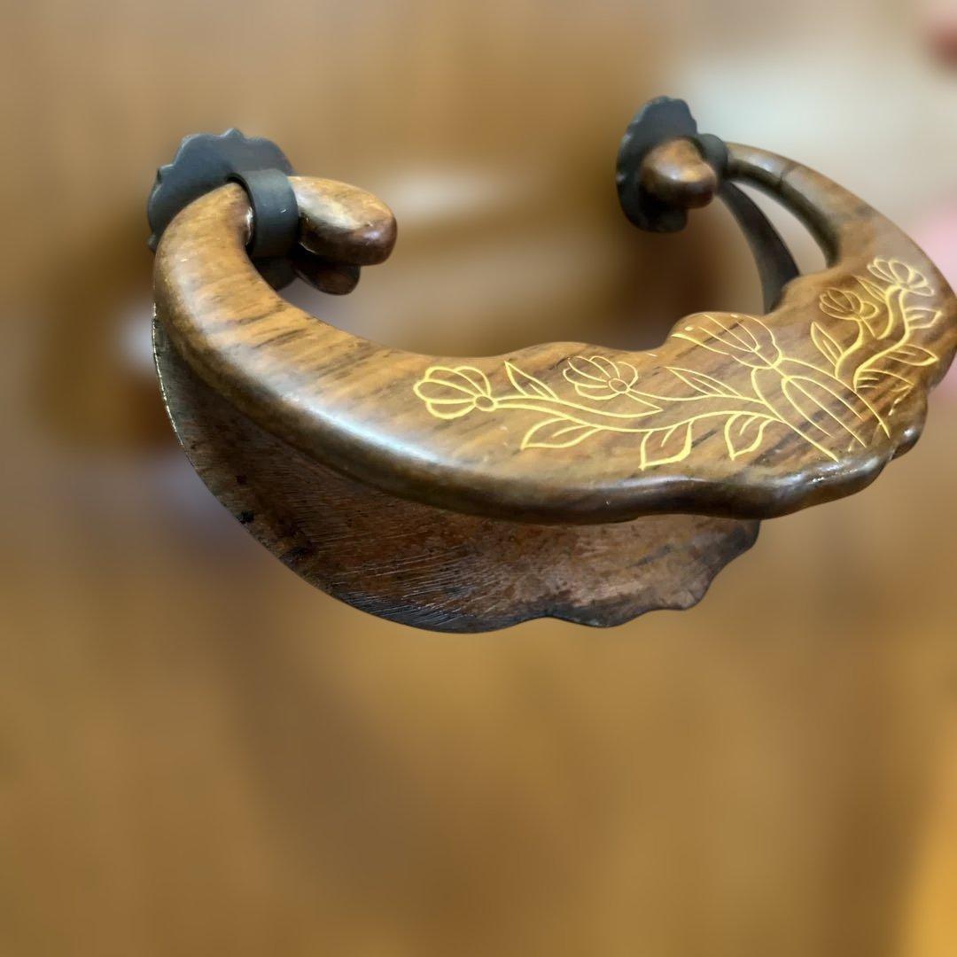 寄木箪笥　木象嵌　３段チェスト　サイドボード 整理箪笥　寄木細工　鍵付き　②