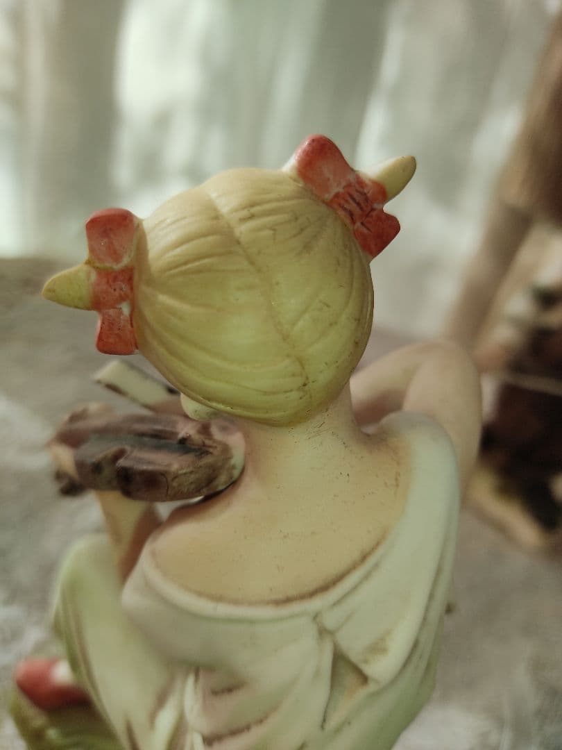 陶器　ビスクドール　バイオリン　チェロ　アンティーク　ヴィンテージ　フィギリン