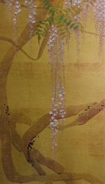 円山応挙、藤花図屏風、超希少・大判画集画、新品高級額装付