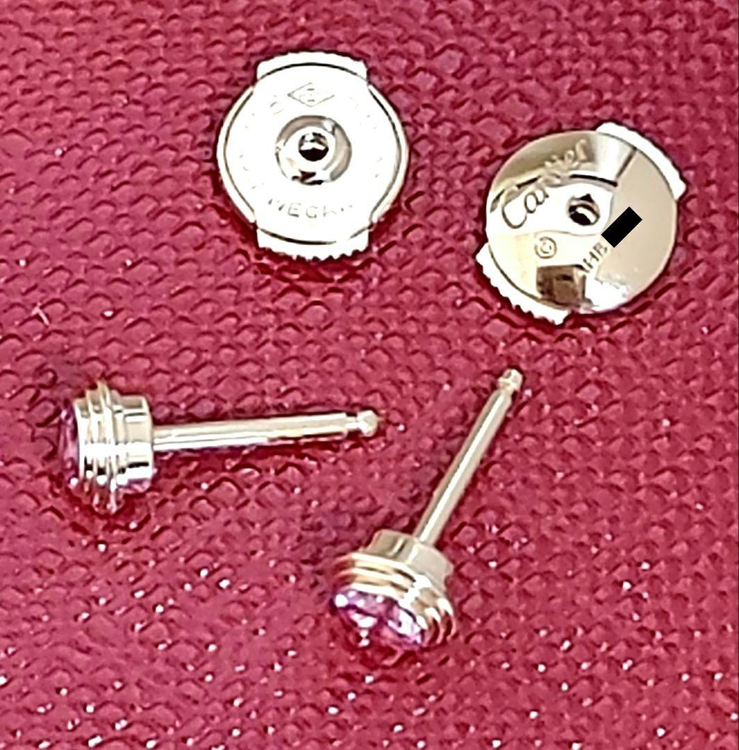 ※やや訳あり☆カルティエ ダムール K18PG ピンクサファイアピアス 証明書有