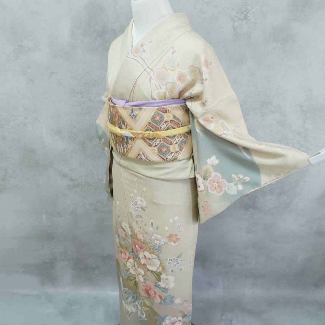 訪問着フルセット　263正絹　入学式　お宮参り【訪問着、袋帯、帯締め、帯揚げ】