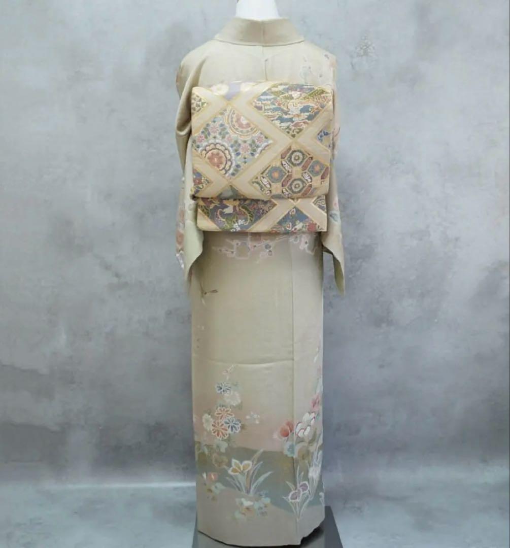 訪問着フルセット　263正絹　入学式　お宮参り【訪問着、袋帯、帯締め、帯揚げ】