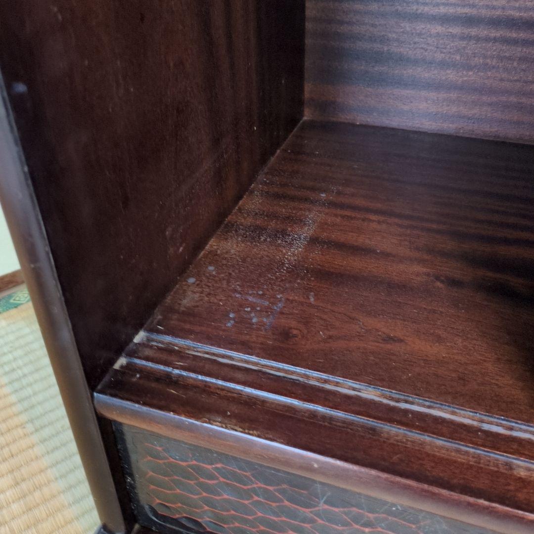 昭和レトロ 鎌倉彫 茶箪笥 和製 飾り棚 シェルフ アンティーク 骨董