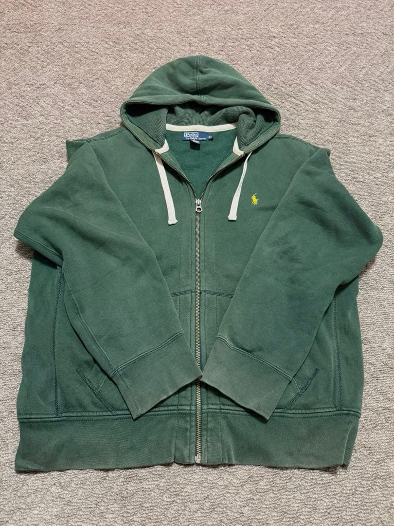 【古着】Polo by Ralph Lauren グリーンパーカー XL