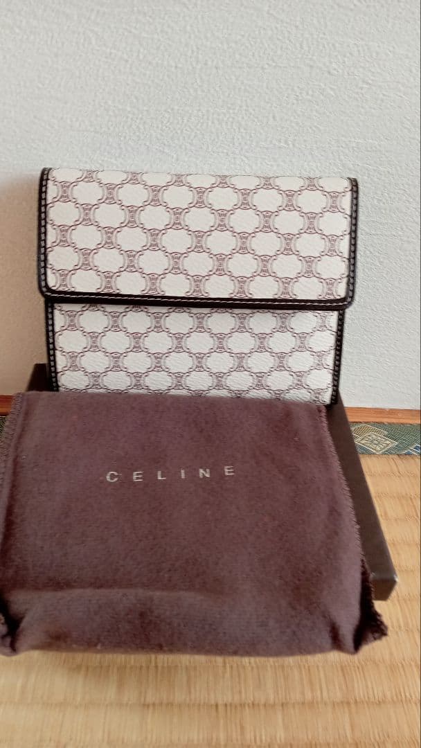 CELINE 二つ折り財布 ロゴパターン未使用品