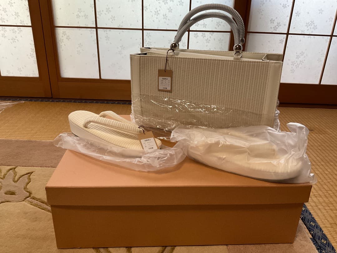 和装用バッグと草履セット ホワイト