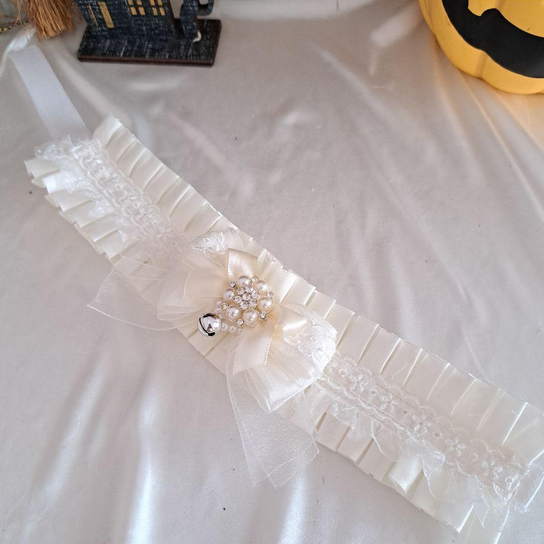 短毛ちゃんにも♥️中世ヨーロッパ風チョーカー(ホワイト③)わんちゃん猫ちゃん用