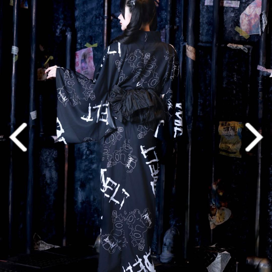 Amilig MELT Bear総柄浴衣 浴衣ドレス 地雷系 レディース メンズ