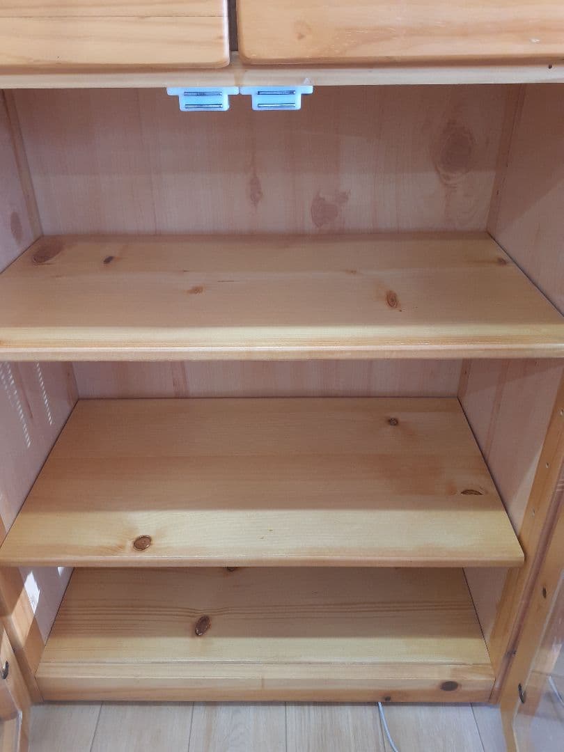 木製ガラス扉キャビネットカントリー風キャビネットチェスト