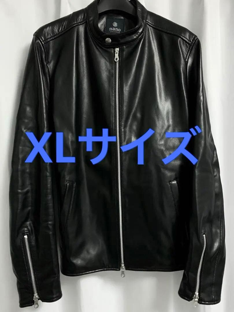 希少XL◎NANO UNIVERSE 羊革 ラムレザー 名作 シングルライダース