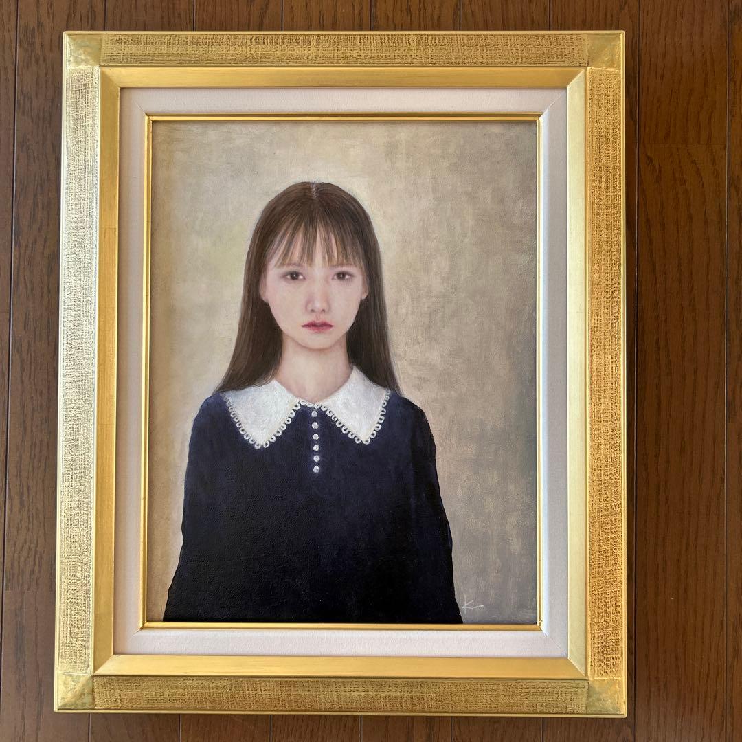 絵画　油彩画　少女　後藤敬ニ　「セプテンバー」