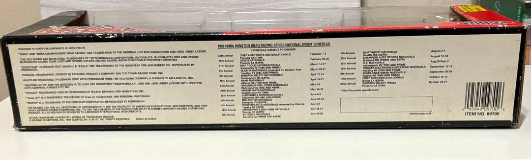 ミニカー RACING CHAMPIONS 1996 TOP FUEL DRAGSTER