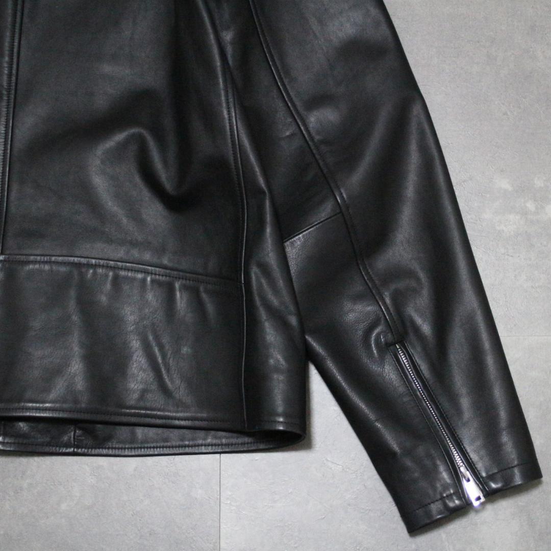 美品 大きいサイズ 9.9万円 Theory レザージャケットメンズ XXL 黒