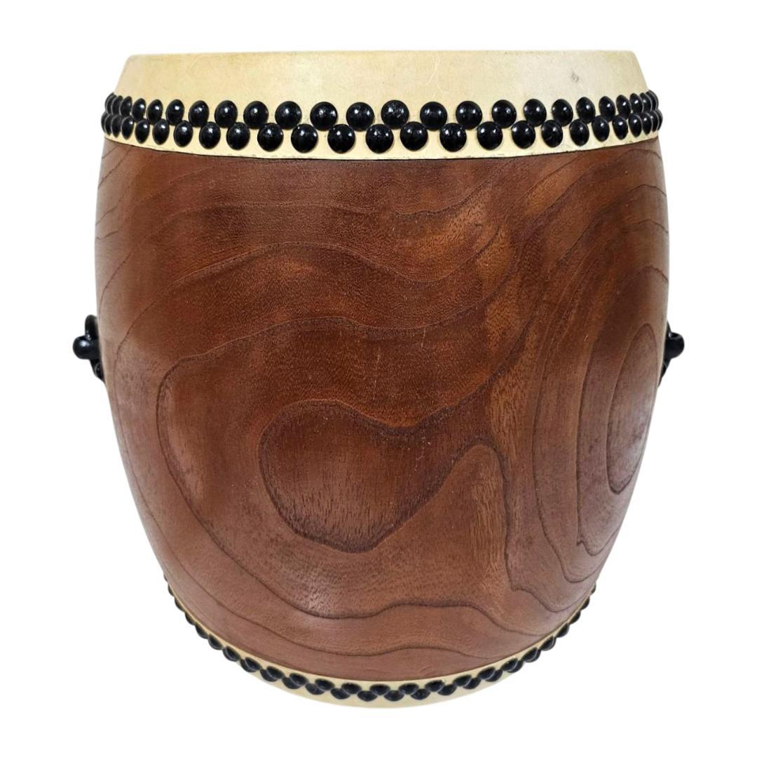 【希少】本欅 宮太鼓 1尺×1尺3寸 堀田新五郎 台バチ付 銘板 長胴太鼓