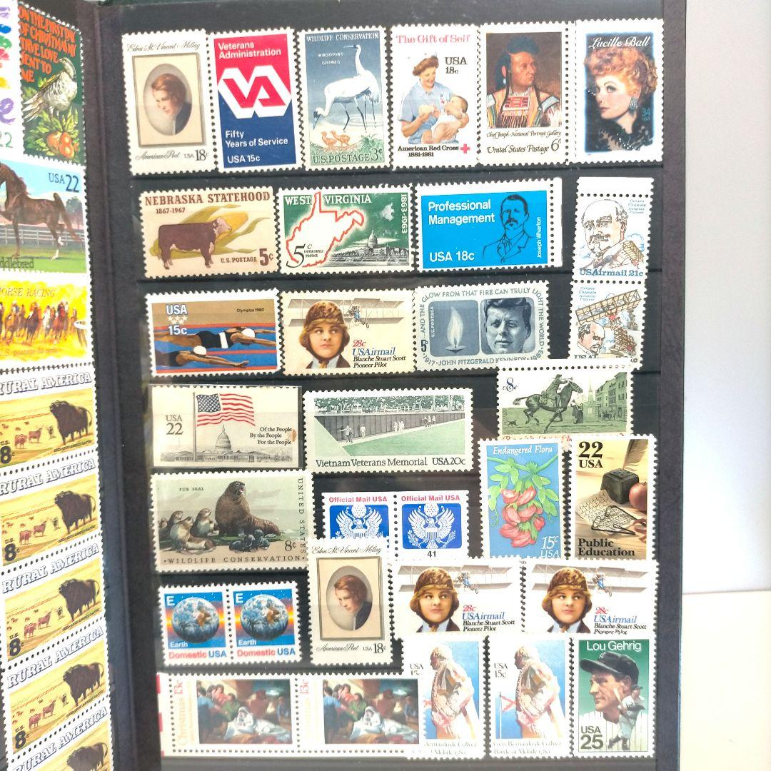 2358 外国切手 アメリカ 切手コレクション大量16ぺ一ジ分全て未使用まとめ