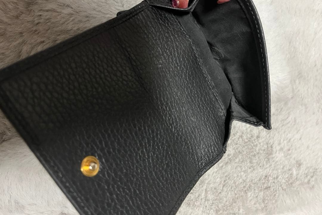hiro様　グッチ　折り財布　GGマーモント　Wホック　レザー　ブラック　黒