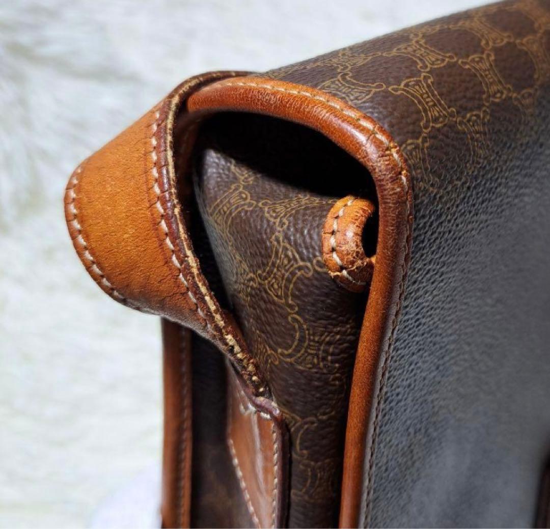 セリーヌ CELINE バッグ ガンチーニ金具 マカダム柄 フラップ PVC