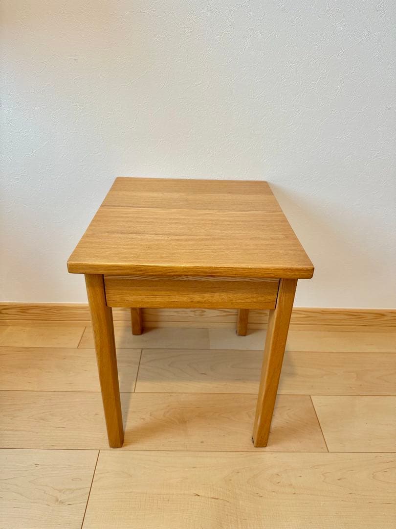【無印良品】木製サイドテーブル 引き出し付き（廃盤品）