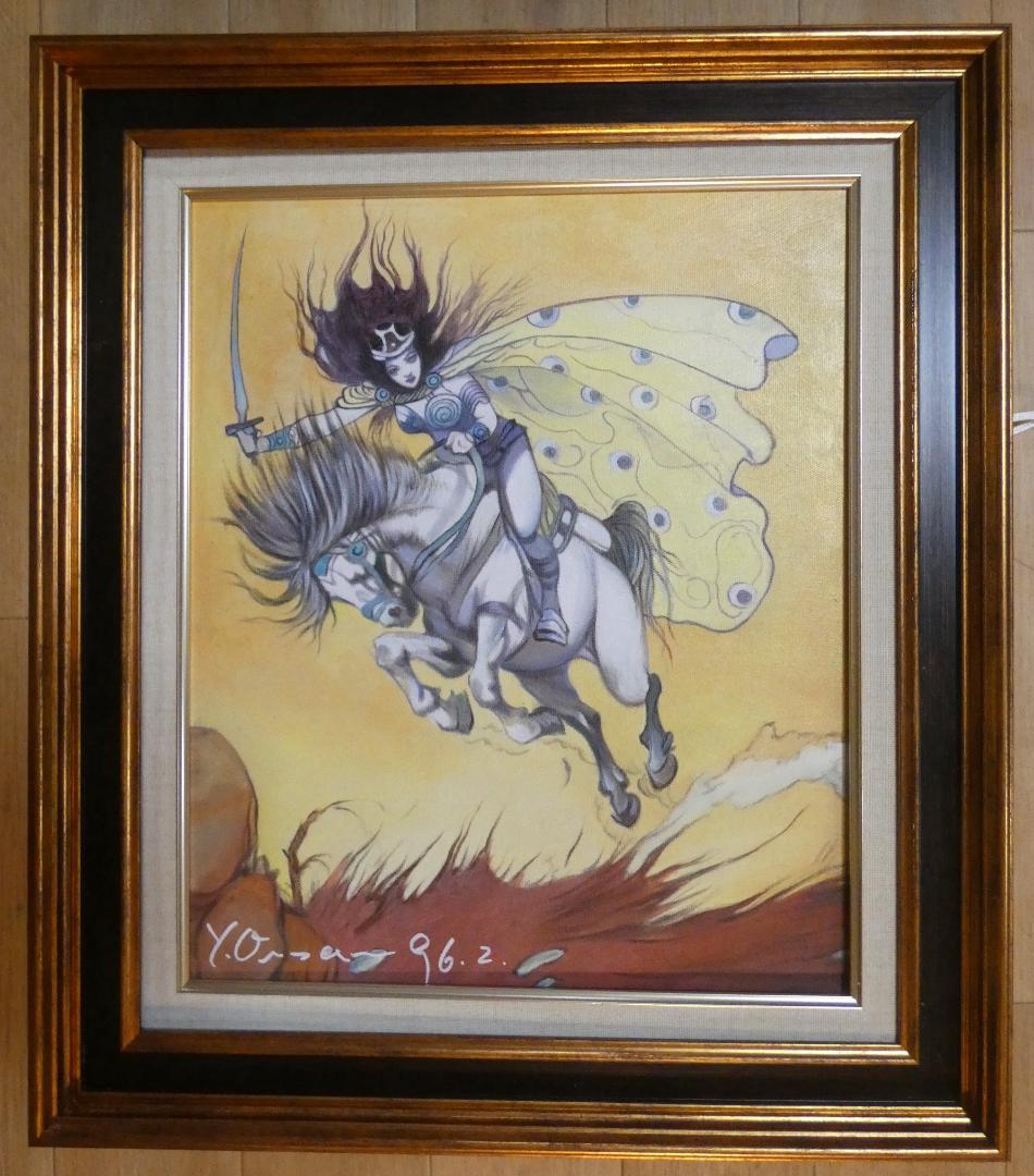 油絵　額付き　天野喜孝　 F8 【　人物　】手描き　肉筆