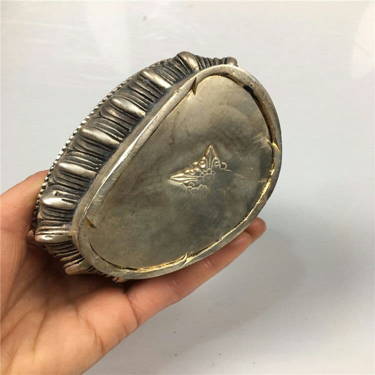 旧白銅発銀釈迦仏像の置物