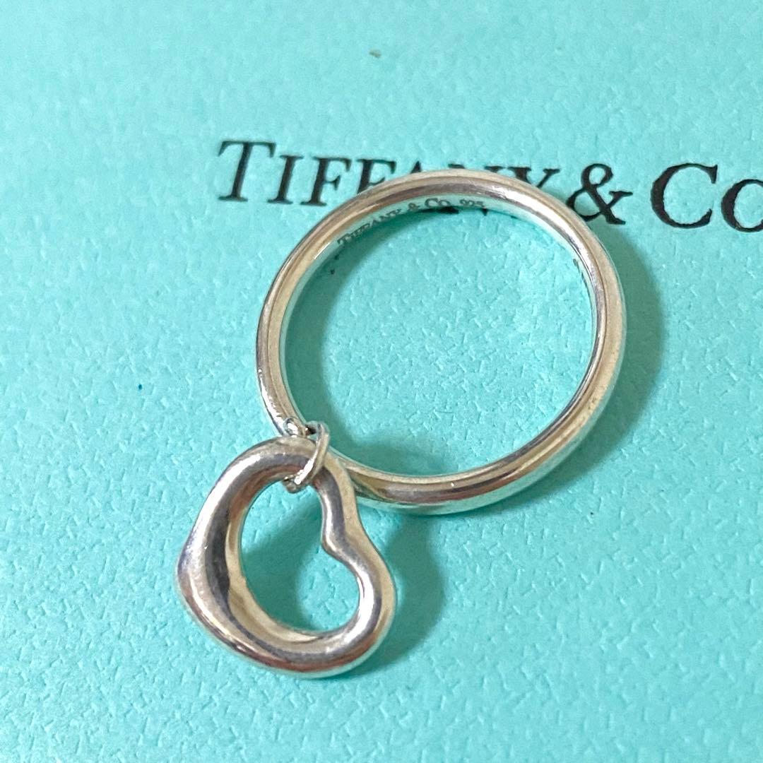 極美品　ティファニー　オープンハート　スイングハートリング　SV925 6号