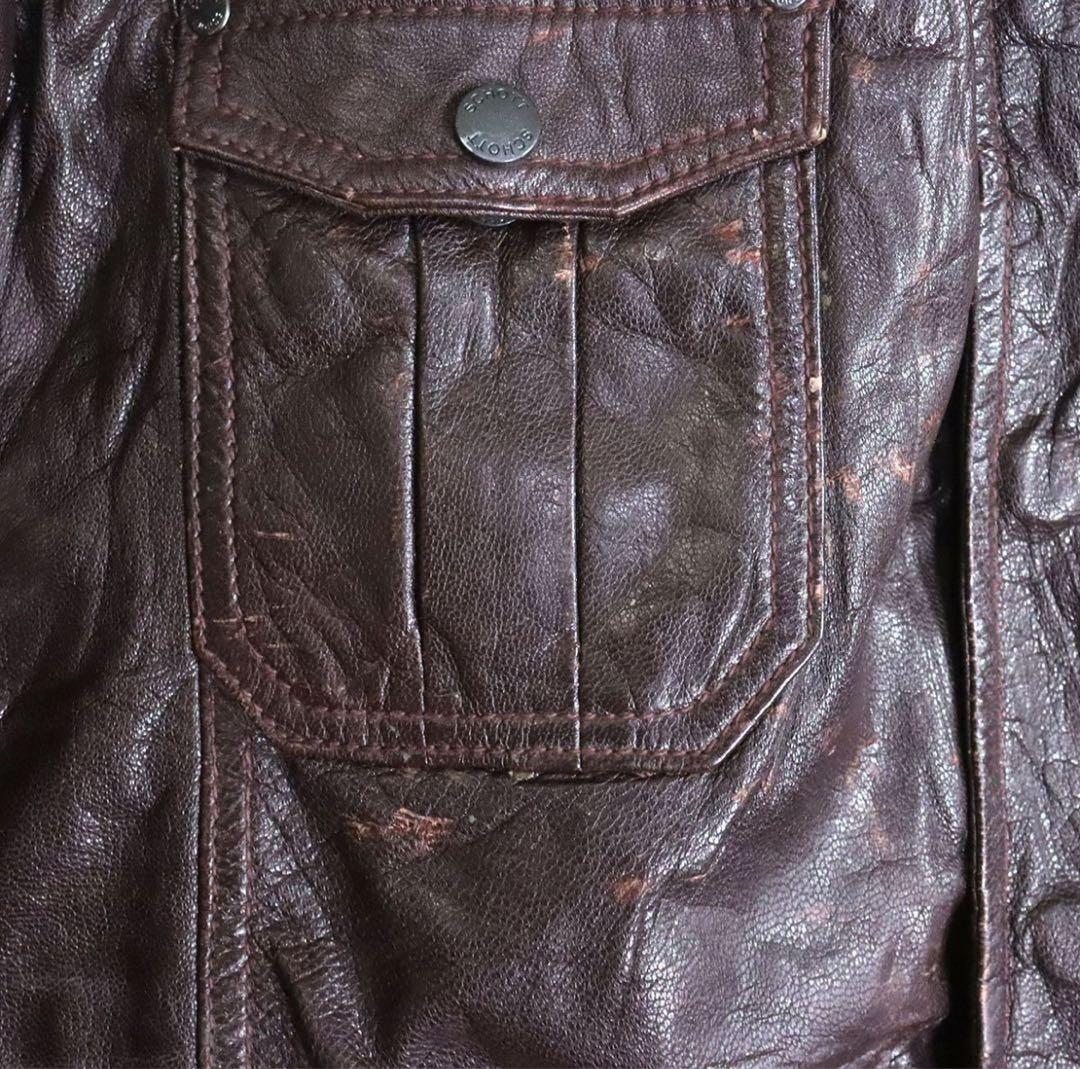 Schott シングルライダース 本革　レザージャケット　刺繍　イーグル