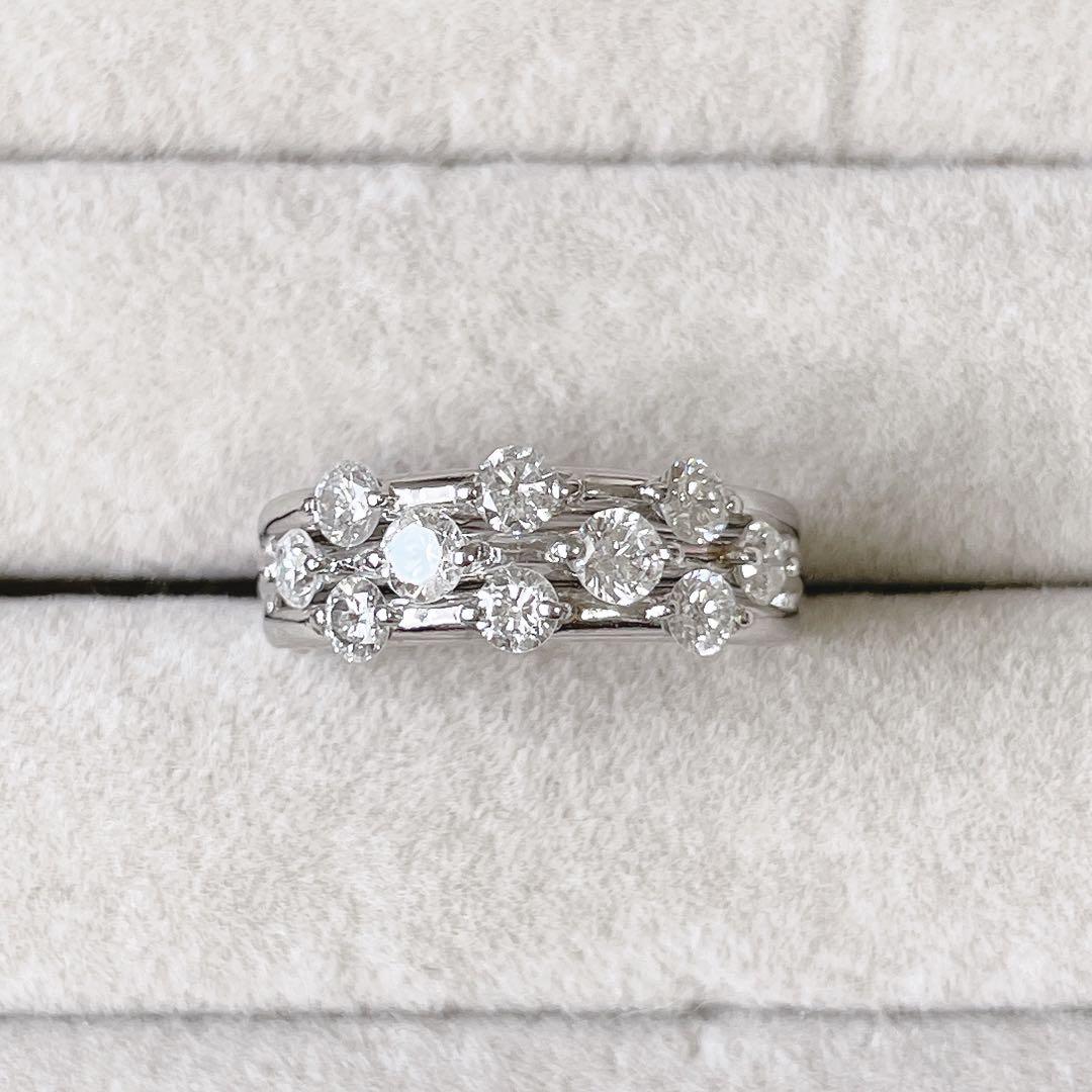 pt900 1.02ct 天然ダイヤモンドデザインリング