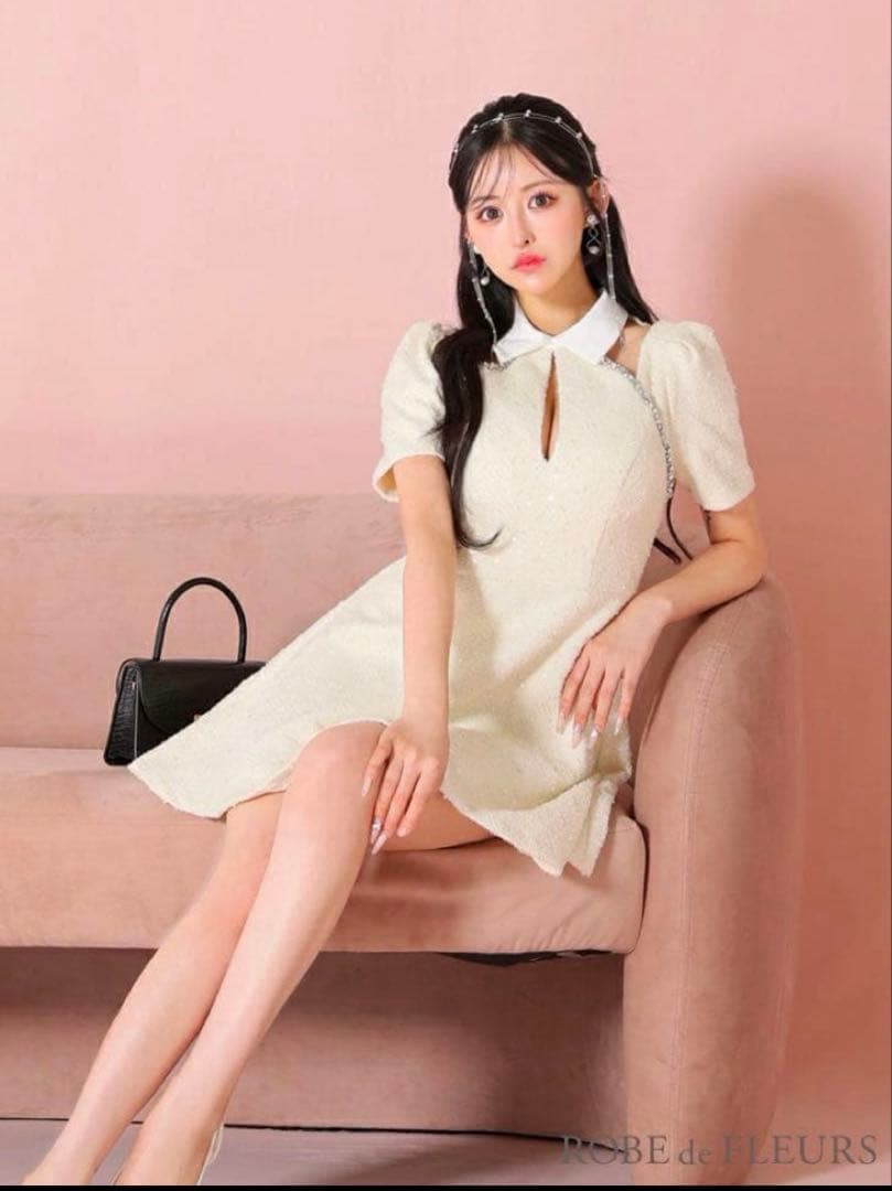 最終値下げ 襟付きスパン織ツイード