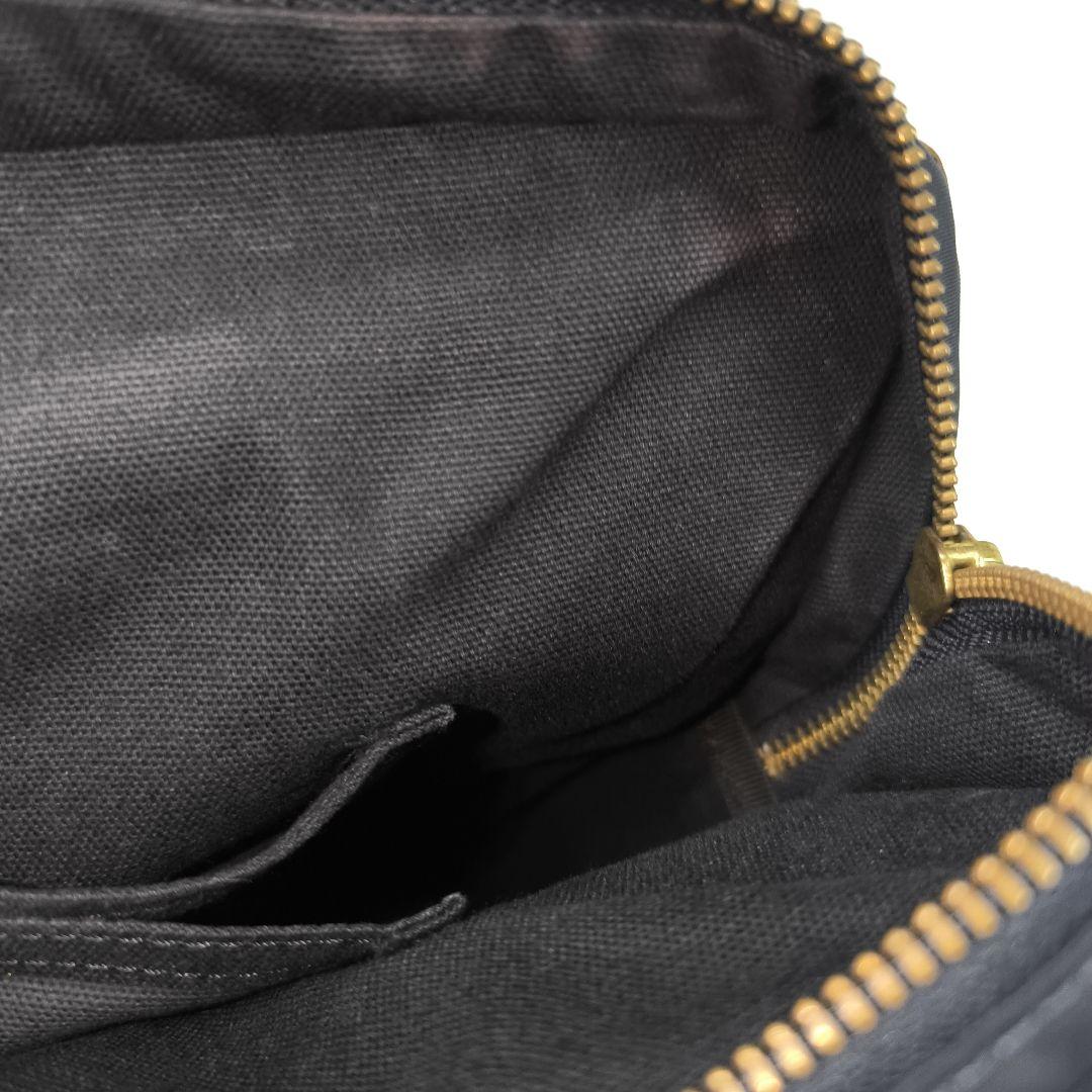 ✨極美品✨ フェリージ ブリーフケース ナイロン レザー 紺茶 B4可 1845