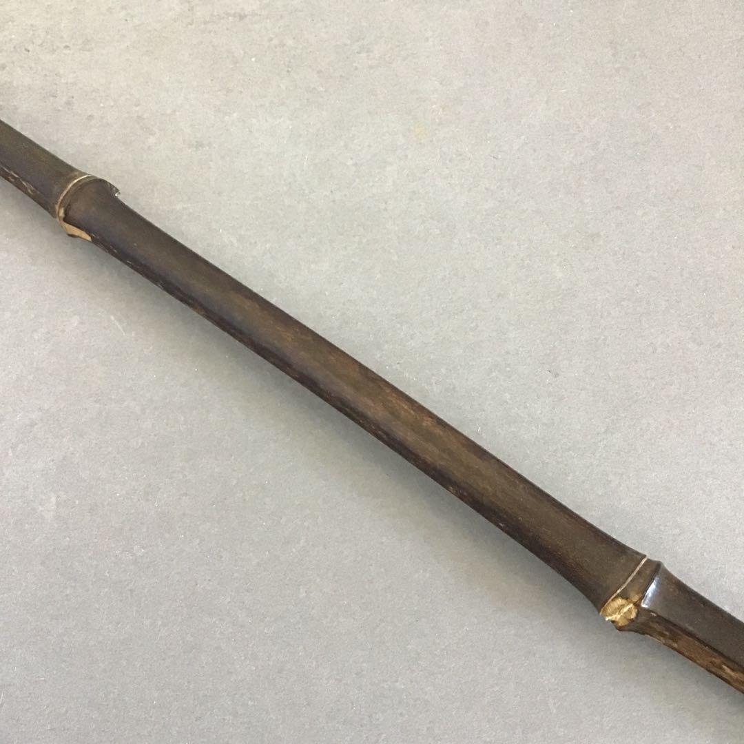 茶道具　掛軸掛け　矢羽津(矢筈)　黒竹　2段組み　金具付　紙箱　S1049KK