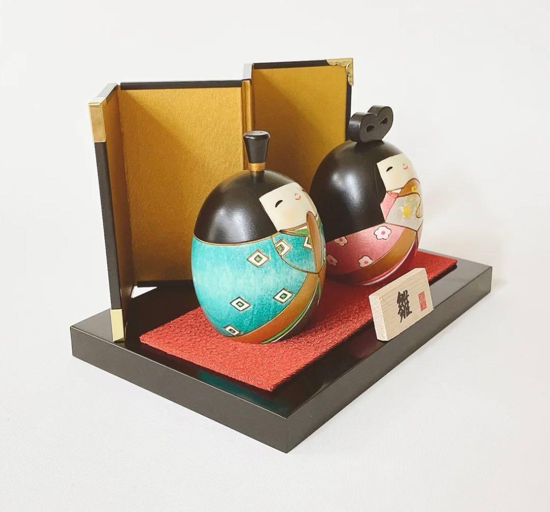 卯三郎こけし ひな祭り お雛さま こけし 春の花雛 日本製 新品 箱付き