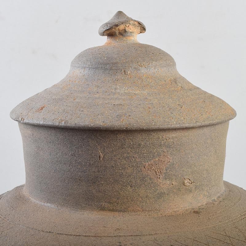 朝鮮美術　須恵器　新羅土器　新羅無細土　壷　時代箱付　M　R9488B