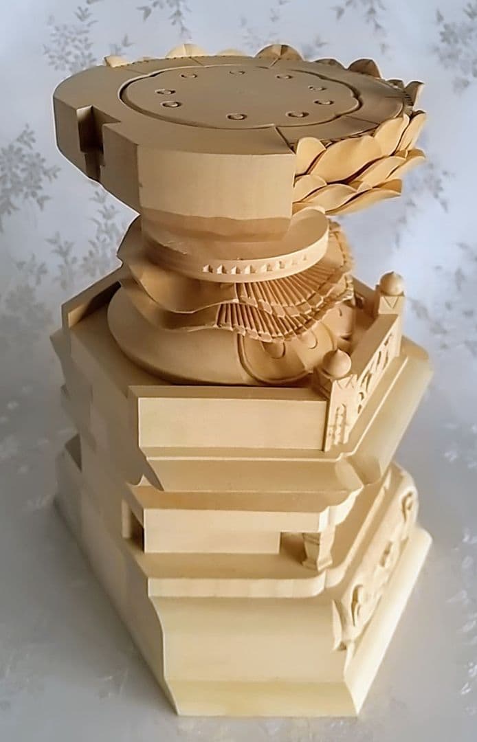 台座のみ 坐像用#543 背切 六角 木彫 仏像付属品