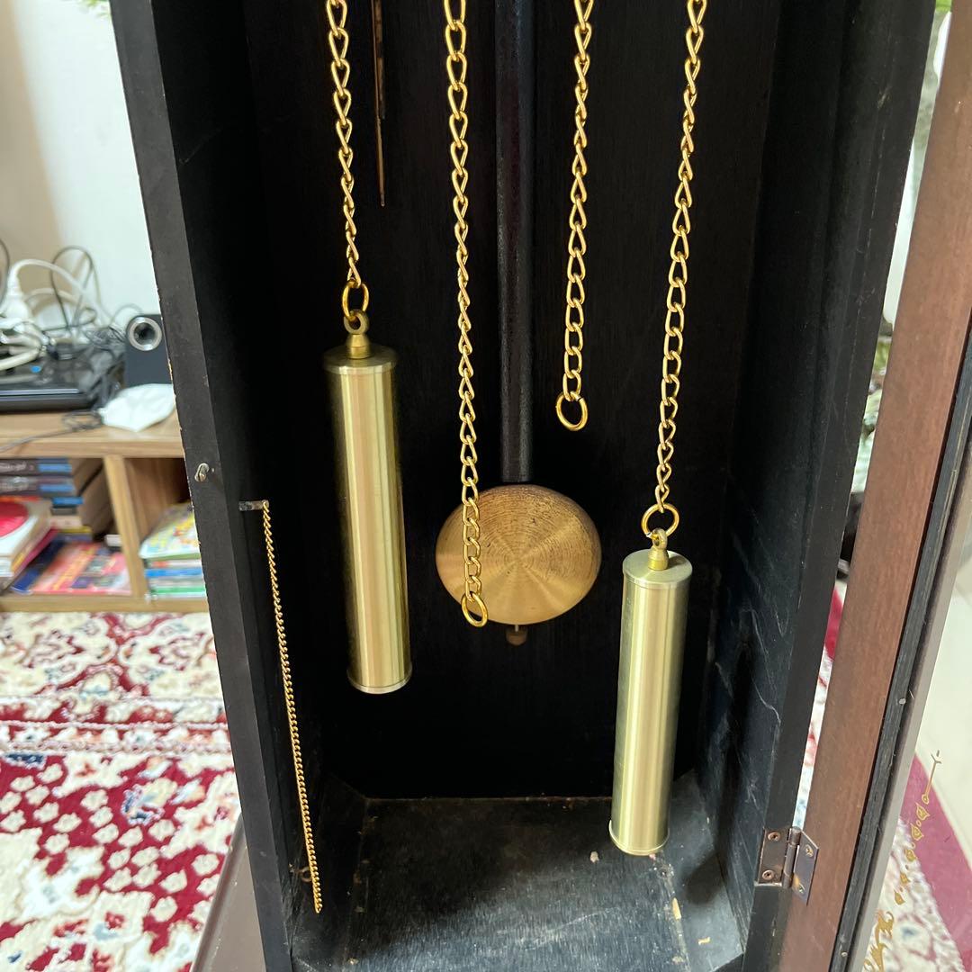 トレードマーク昭和レトロ アンティーク 振り子時計 木製枠 柱時計ゼンマイ式ク