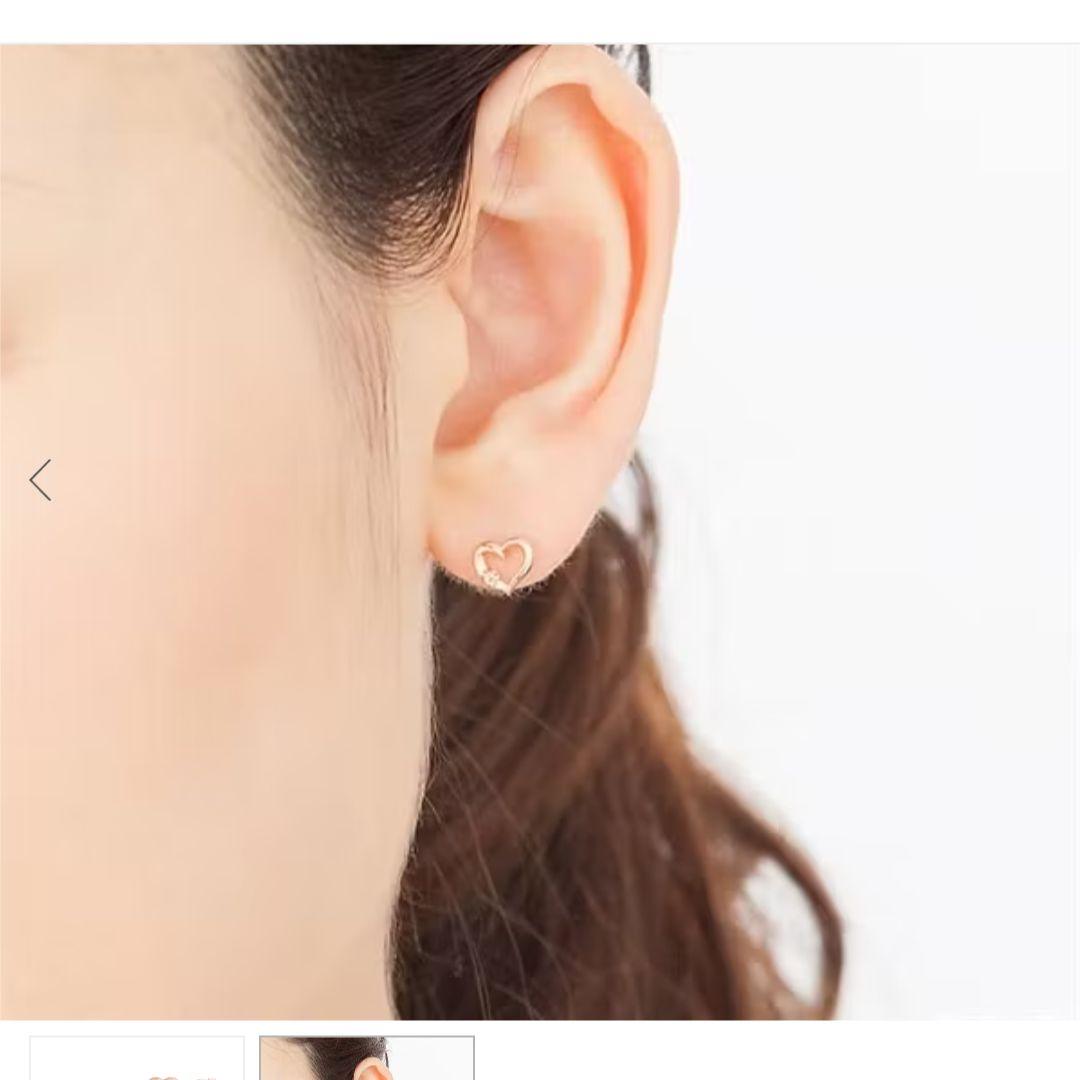 カナル4℃　10k ダイアモンドハートモチーフピアス