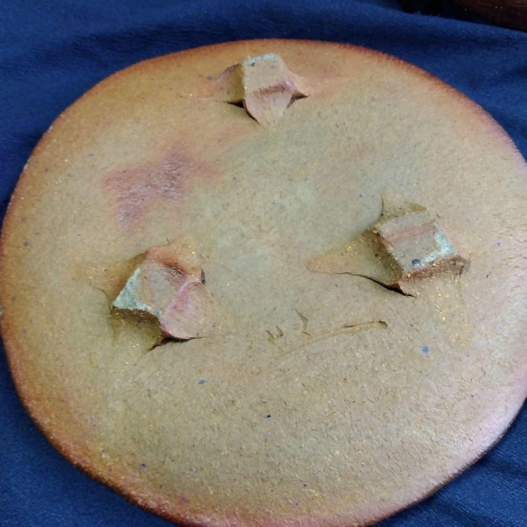 作家物　備前焼　平皿3枚　約２２．５ｃｍ　焼き物