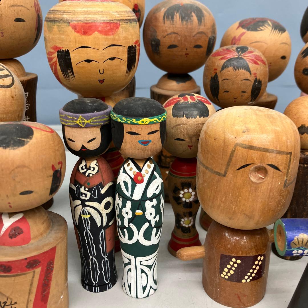D-3 こけし まとめ売り 創作こけし 民芸品 郷土玩具 木彫り人形 昭和レトロ