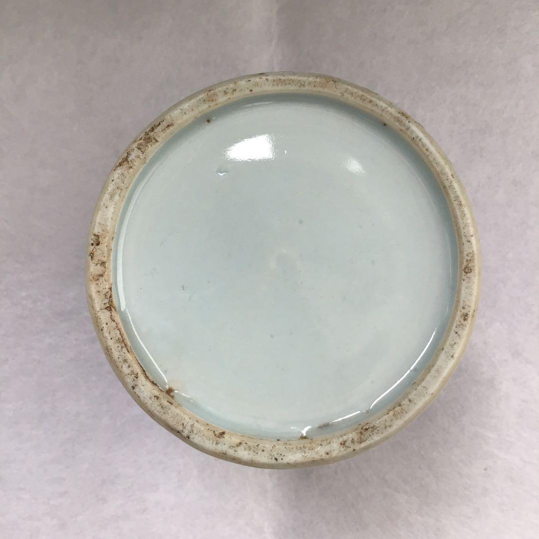 茶道具　古染付茶器　松竹梅絵　牙蓋添　仕覆二種付属　共箱　紙箱　S232CK