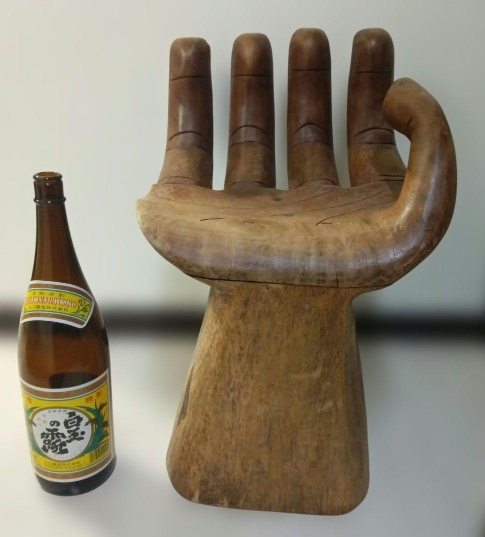 エコメルカリ便限定　仏陀　手チェア 木製椅子 天然木 手彫り バリ　値下げ