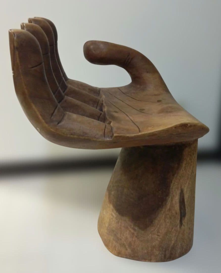 エコメルカリ便限定　仏陀　手チェア 木製椅子 天然木 手彫り バリ　値下げ