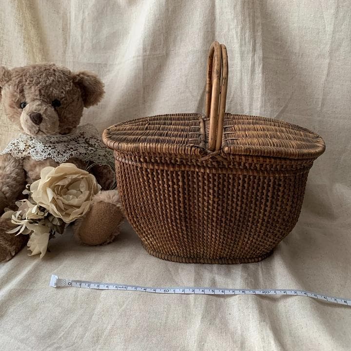 フランスアンティーク　バスケット　プッペンパニエ　大きなかご　ディスプレイ