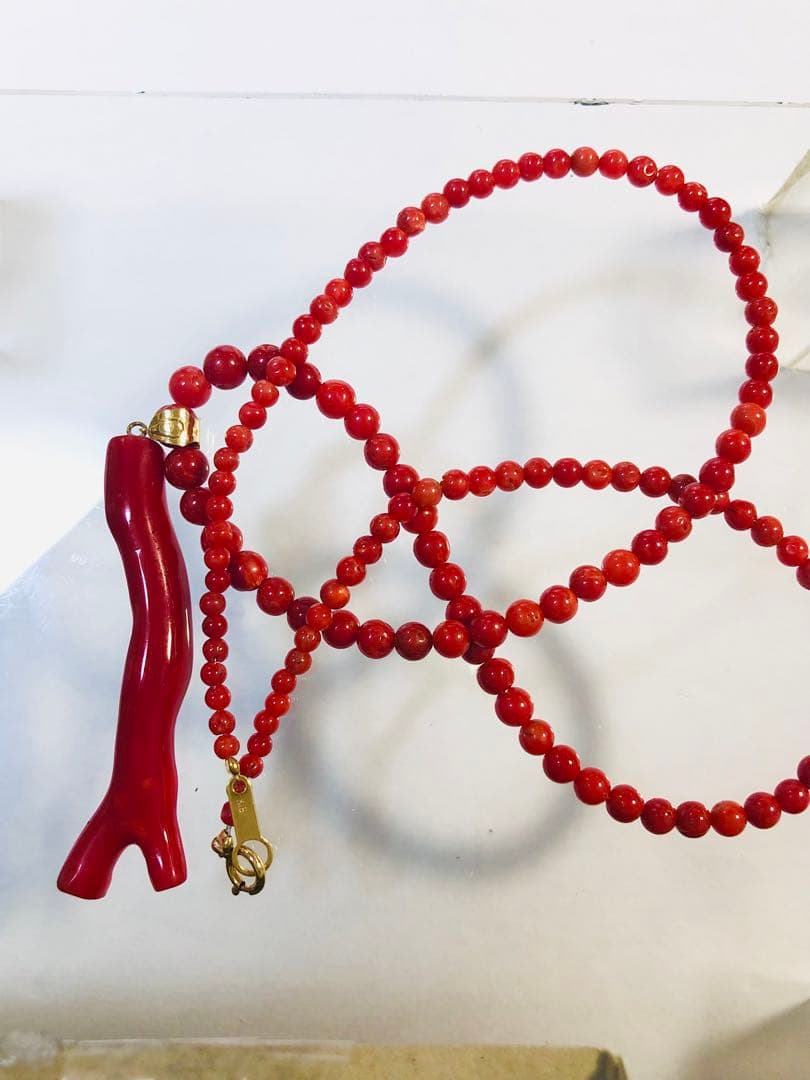 NO-834 k18YG赤枝珊瑚ネックレス