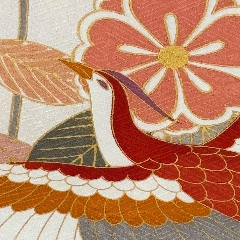 ゆりのはな　本振袖　京友禅金彩加工ボカシ　金駒刺繍　たたき染め　正絹　L702