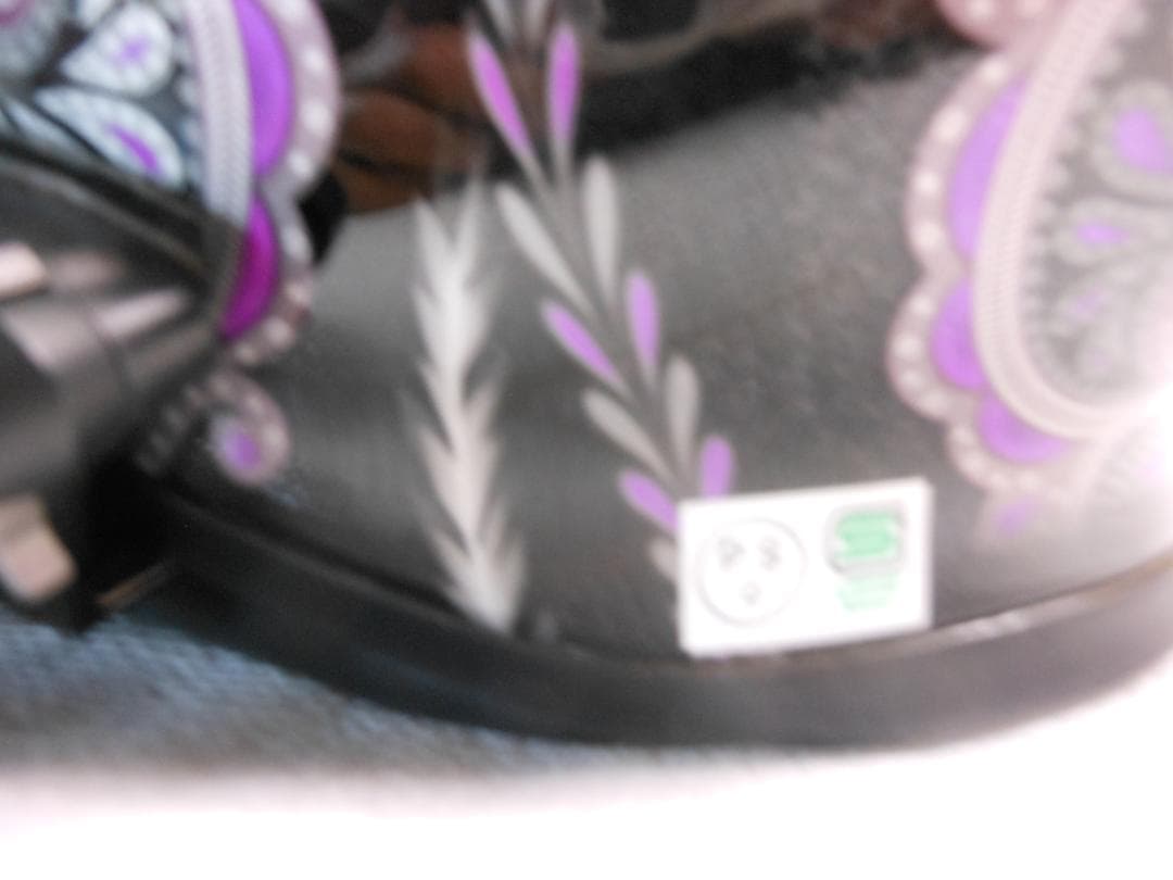 SHOEI フルフェイスヘルメット 黒/紫 ペイズリー　サイズ・S