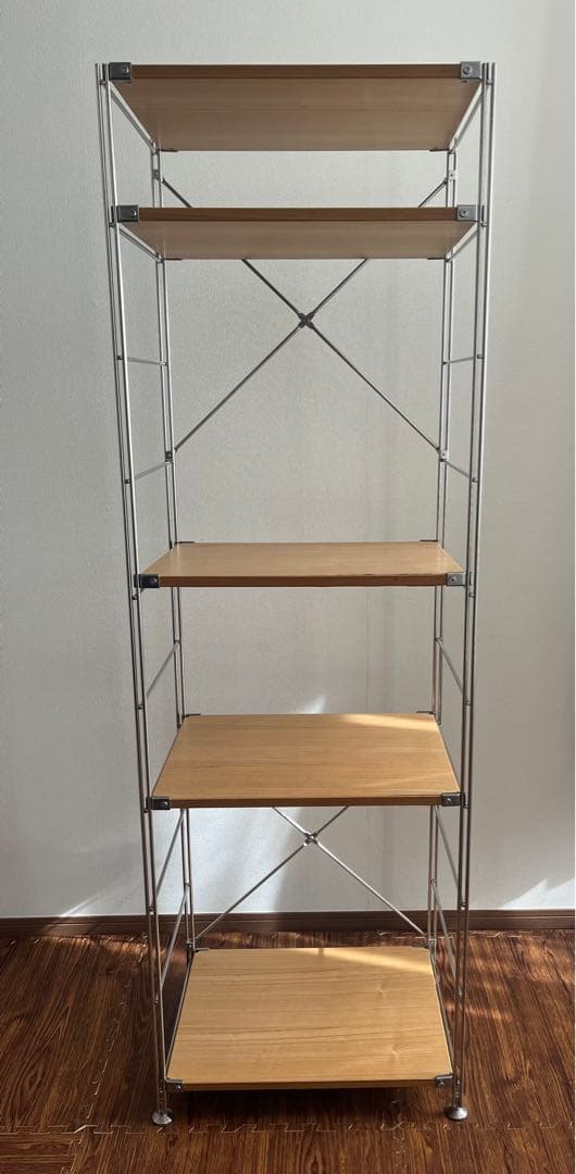 ハイツタナカ　無印良品　ステンレスユニットシェルフ オーク材　木製棚板