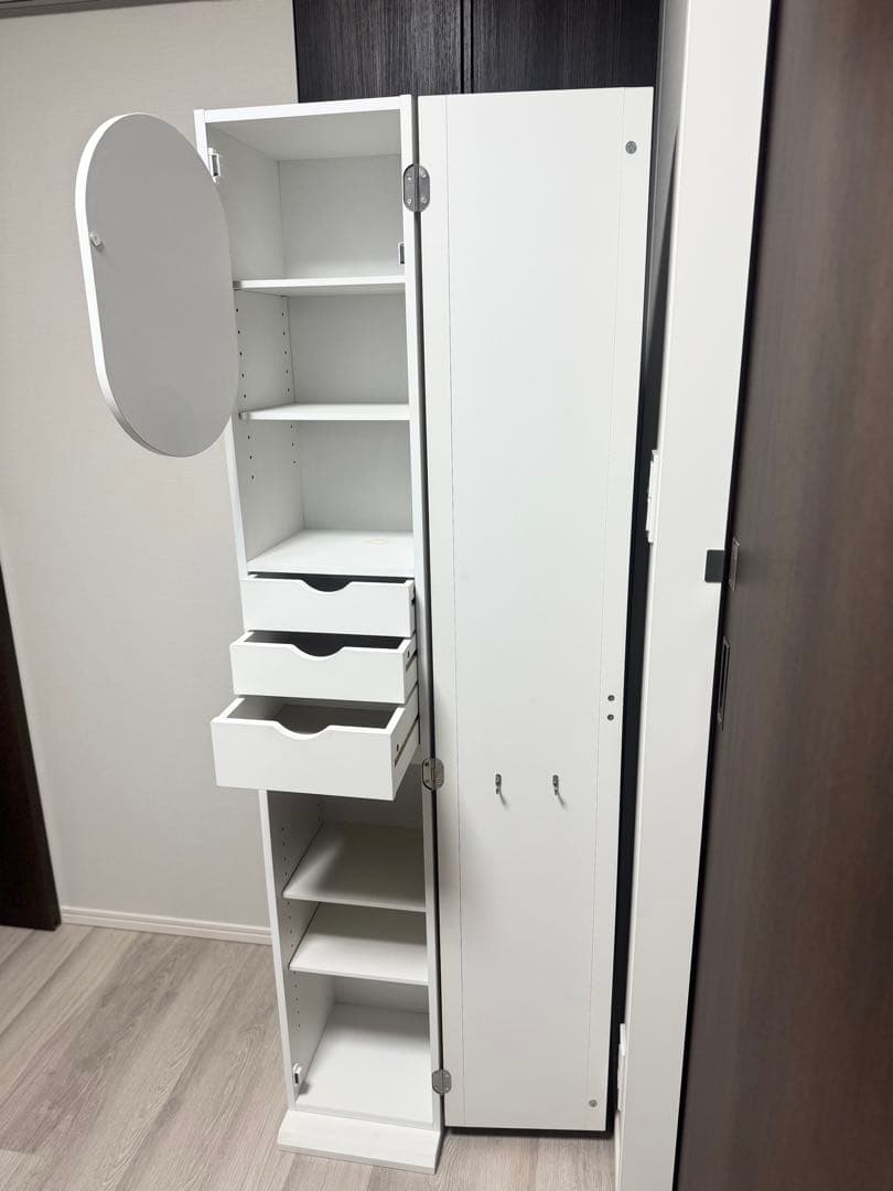 塩川光明堂 メイクタワー メルヴィ 姿見　メイク収納　ミラー付き収納
