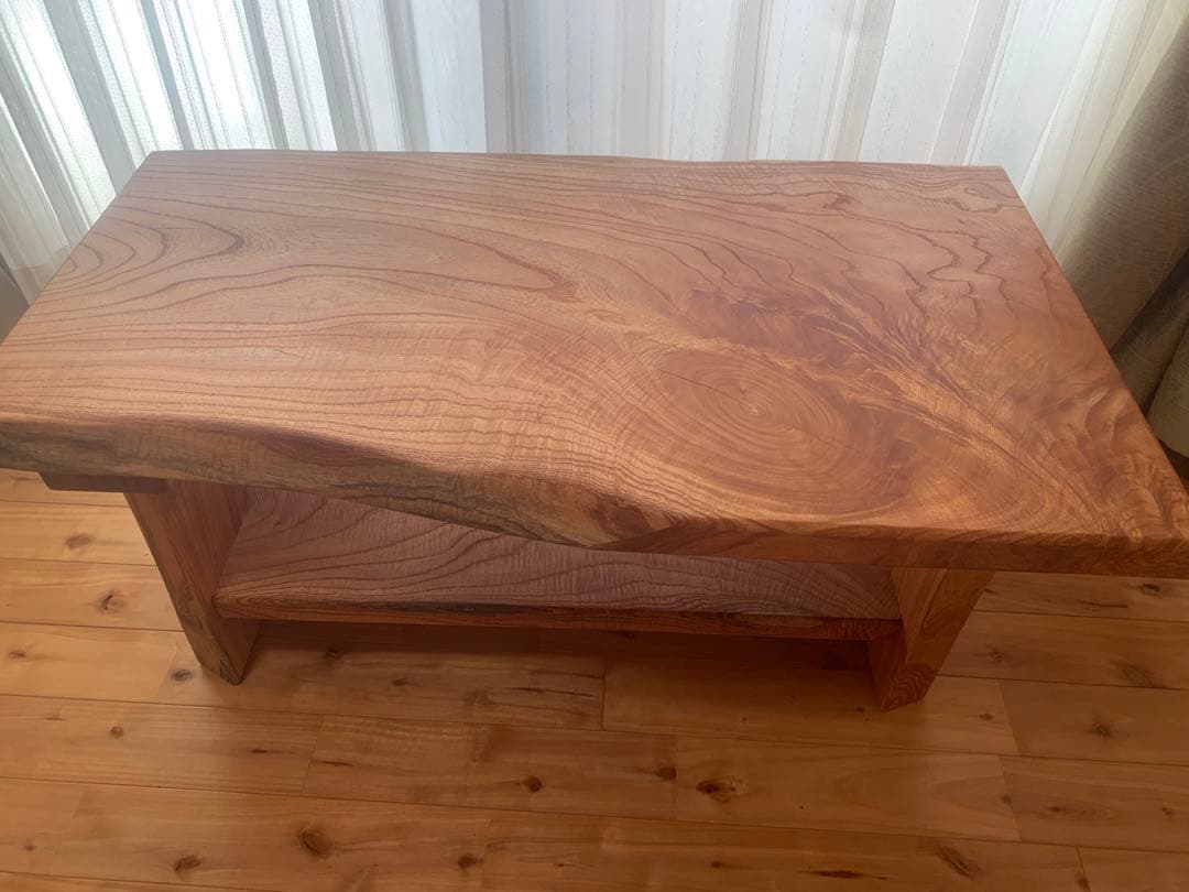 最終値下げ✨勿体ない利用&重厚リビングローテーブル、TVボード(栴檀一枚板天板)