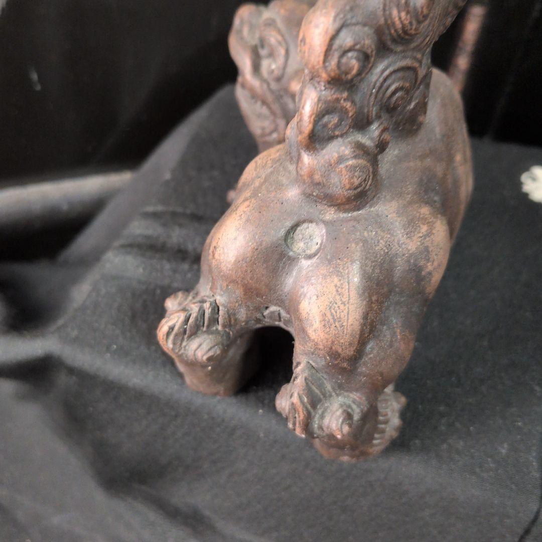 威風堂々★備前焼★狛獅子★獅子★骨董品 縁起物 古美術