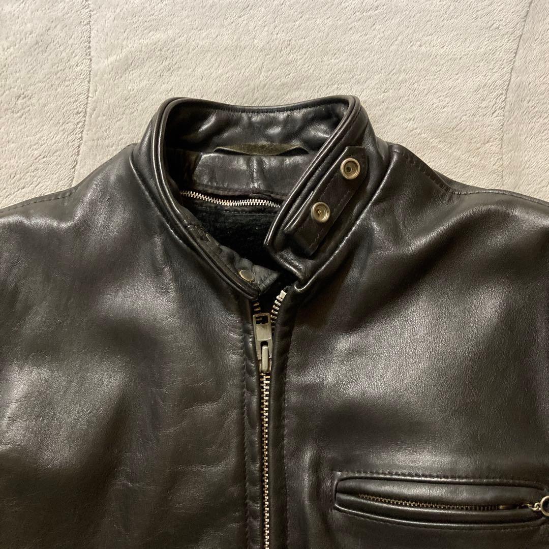 Schott 641 シングルライダース　 ボアライナー付 サイズ36ブラック