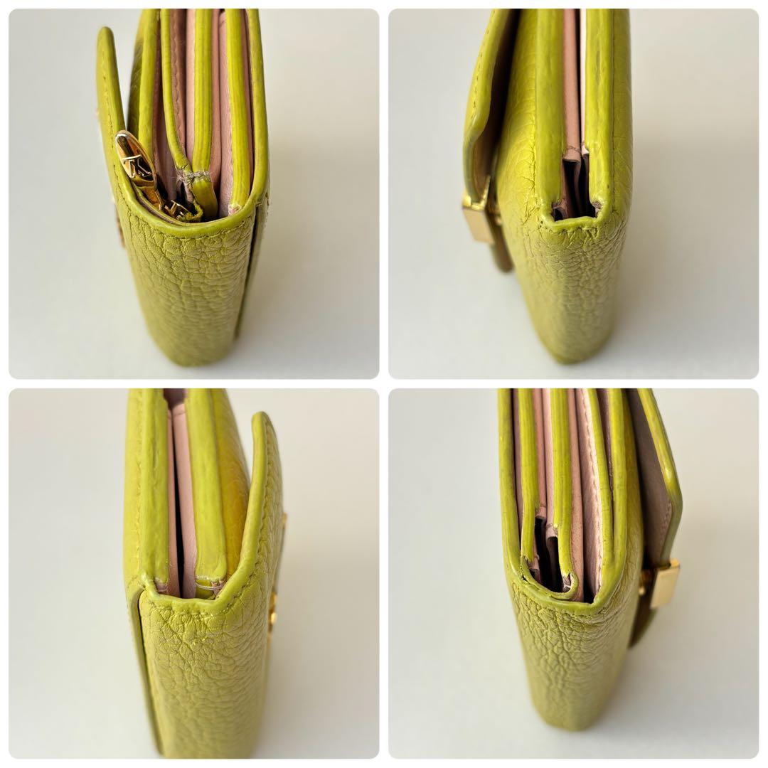 ルイヴィトン 財布　カプシーヌ　三つ折り　ミニウォレット イエロー　黄緑